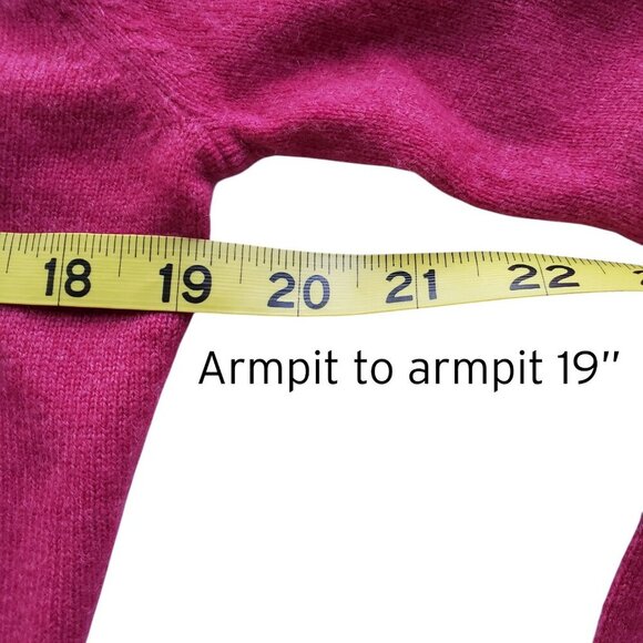 Apt 9 Cashmere Sweater Ruched V-Neck Cranberry Color Size L - Picture 9 of 15